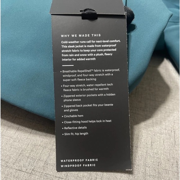 Men’s Lululemon Cross Chill Jacket Waterproof Fleece Coat Green Jasper Large Nwt - Picture 11 of 13